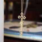 Personalized Cross Name Necklace in Gold or Silver