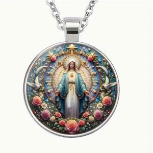 Virgin Mary Pendant Necklace for Religious Gifts
