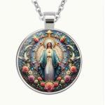 Virgin Mary Pendant Necklace for Religious Gifts
