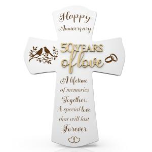 50th Anniversary Religious Cross Gift for Couples
