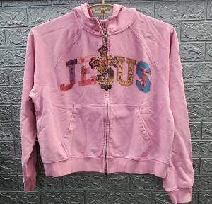 Lord of Messiah Jesus Pink Zip Hoodie - Medium