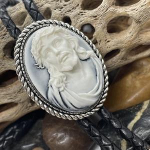 Jesus Cameo Pendant Bolo Tie for Weddings