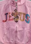Lord of Messiah Jesus Pink Zip Hoodie - Medium
