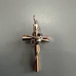 Rose Gold Cross Pendant Necklace for Her