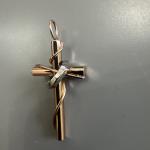 Rose Gold Cross Pendant Necklace for Her