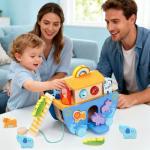 Wooden Noah's Ark Animal Shape Sorter Toy, Baptism Gifts