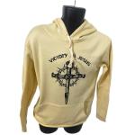Beige Victory In Jesus Hoodie for Christians