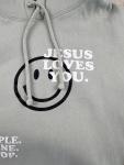 Jesus Loves You Hoodie in Sage Green, 2XL