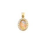 14K Gold Communion Pendant with Cubic Zirconia