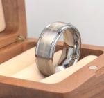 Engraved Tungsten Cross Wedding Band Ring