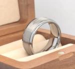 Engraved Tungsten Cross Wedding Band Ring