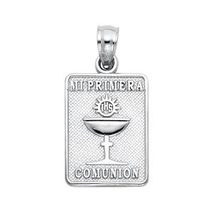 14K White Gold Communion Pendant for Necklace