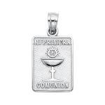 14K White Gold Communion Pendant for Necklace