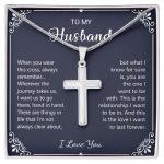 Christian Cross Necklace for Husband from Wife