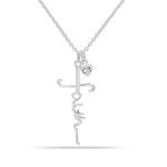 Sterling Silver Faith Cross Infinity Pendant Necklace