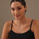 Sterling Silver Faith Cross Infinity Pendant Necklace