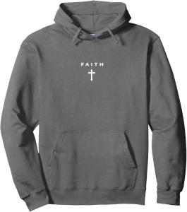 Minimalist Christian Faith Cross Pullover Hoodie