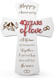 40th Anniversary Religious Cross Gifts for Couples