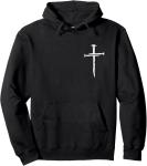 Minimalist Jesus Cross Pullover Hoodie for Christians