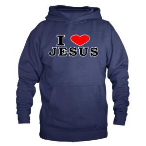 I Love Jesus Christ Graphic Pullover Hoodie