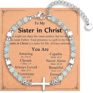 Faith Cross Bracelet for Women with Bible Verses