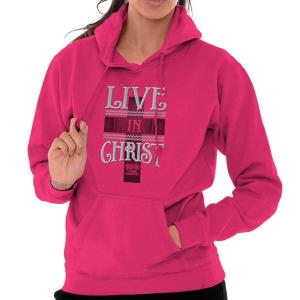 Strong Faith Live in Christ Cross Hoodie for Women