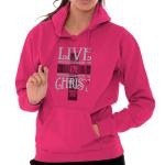 Strong Faith Live in Christ Cross Hoodie for Women