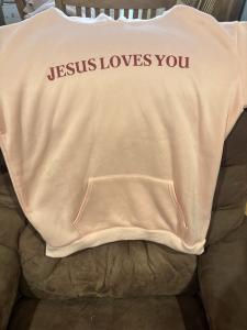 Jesus Loves You Pink Hoodie Sweatshirt