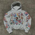 Righteous Jesus Zip Up Hoodie in Pink Grey