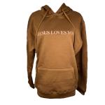 Jesus Loves You Hoodie - Inspirational Brown Design