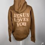 Jesus Loves You Hoodie - Inspirational Brown Design