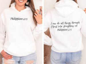 Philippians 4:13 Jesus Christian Hoodie Gift