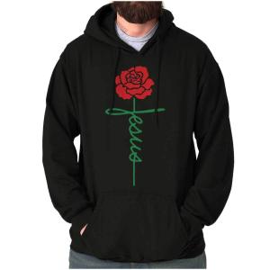 Jesus Cross Rose Hoodie for Men and Women