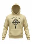 Beige Jesus Hoodie with Christian Cross Design