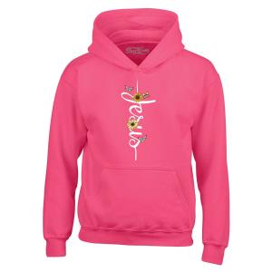 Jesus Cross with Flowers and Butterflies Hoodie