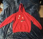 Jesus Loves You Red Hoodie with Star Graphic