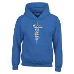Jesus Cross Hoodie with Flowers and Butterflies