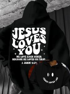 Jesus Loves You Men's Hoodie - Faith Sweatshirt
