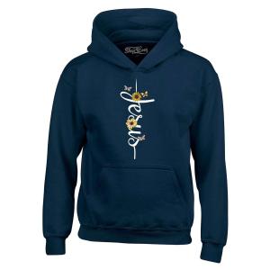 Jesus Cross Floral Butterflies Hoodie Sweatshirt