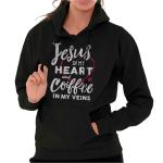 Jesus in My Heart Coffee in My Veins Hoodie