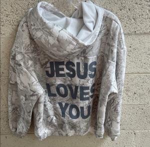 Jesus Loves You Camouflage Hoodie - Large Size