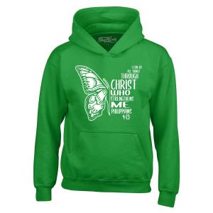 Butterfly Hoodies with "I Can Do All Things" Design