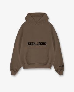 Seek Jesus Made By Heaven Brown Hoodie XXL