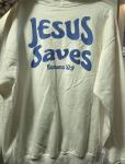 White Jesus Saves Hoodie - Unisex, Medium Size