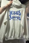 White Jesus Saves Hoodie - Unisex, Medium Size