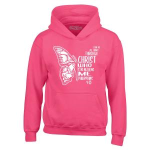 Christ Empowering Butterfly Hoodie for Strength