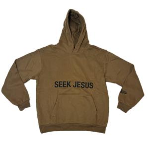 Seek Jesus Unisex Hoodie - Brown with Logo