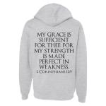 My Grace Is Sufficient Christian Hoodie - Gray