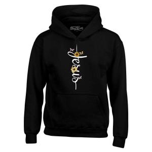 Jesus Cross with Flowers and Butterflies Hoodie