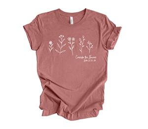 Floral Bible Verse T-Shirt for Christian Women